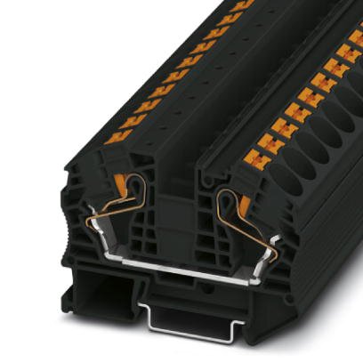 Phoenix Contact Feed-Through Terminal Block; PT 16 N BK; 85A; 600V; 1-Level; #20 - #4; Push-In Connection; Black